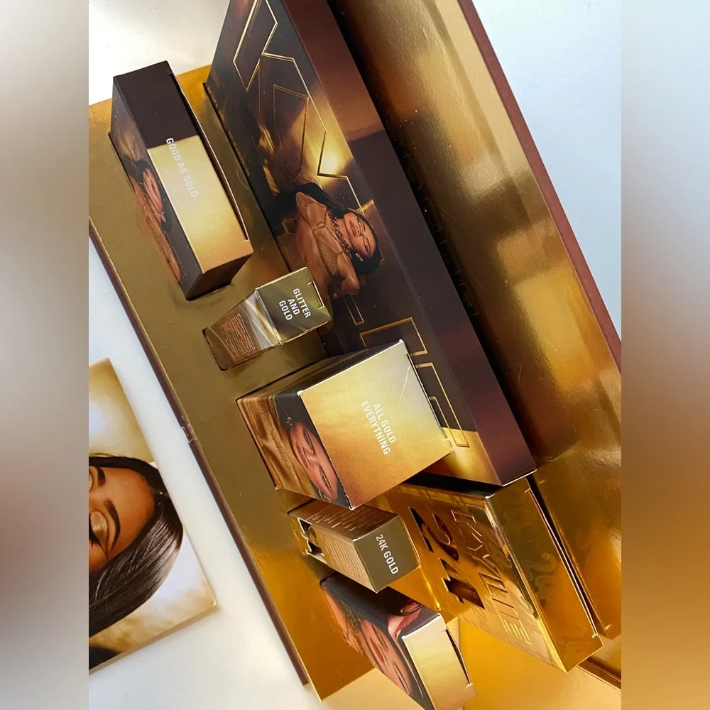RARE! 24k Golden Birthday Collection Kylie Cosmetics PR Box Eyeshadow Lipstick - Picture 15 of 16